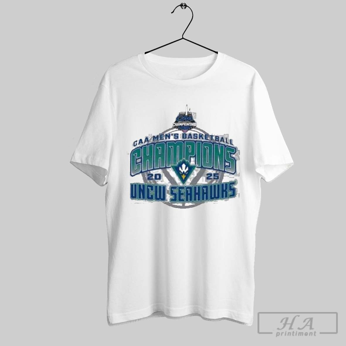 Uncw Basketball Caa Men Champions 2025 - Adult & Kids T-Shirts, Sweatshirts & Hoodies apparel design preview 1