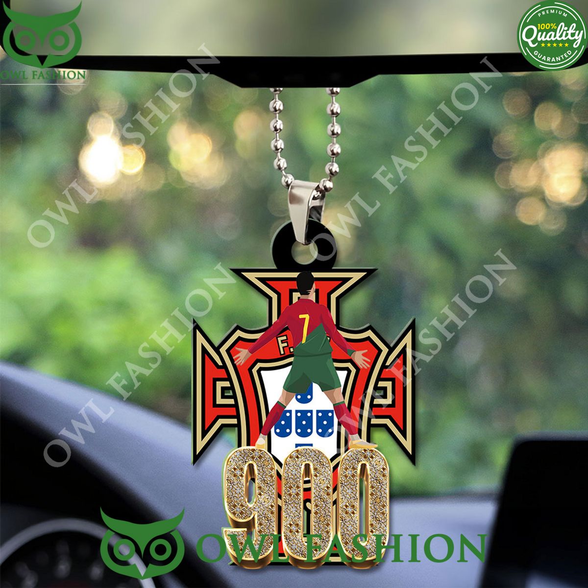 Cristiano Ronaldo 7 Custom 900 Goals Acrylic Car - Adult & Kids T-Shirts, Sweatshirts & Hoodies apparel design preview 1