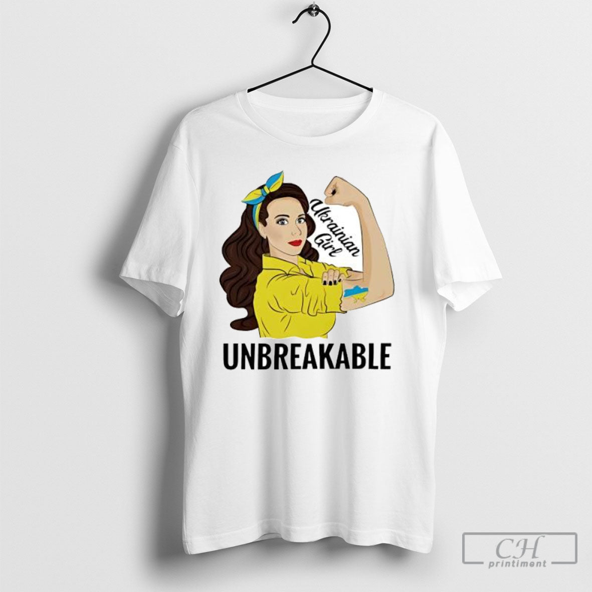 Ukrainian Women Girl Unbreakable Ukraine Flag - Adult & Kids T-Shirts, Sweatshirts & Hoodies apparel design preview 1