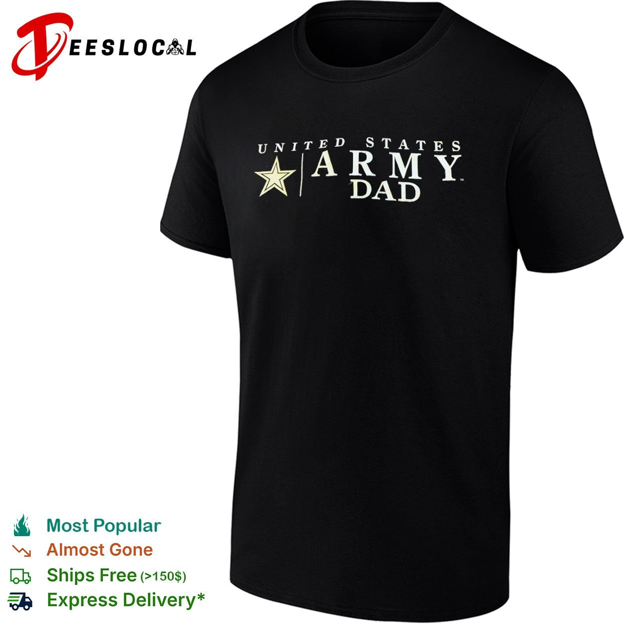 United States Army dad star - Adult & Kids T-Shirts, Sweatshirts & Hoodies apparel design preview 1
