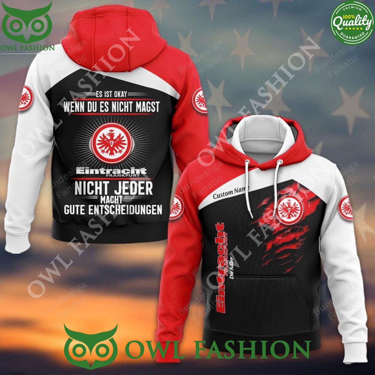 Eintracht Frankfurt Custom name Est Ist okay Nicht - Adult & Kids T-Shirts, Sweatshirts & Hoodies apparel design preview 1