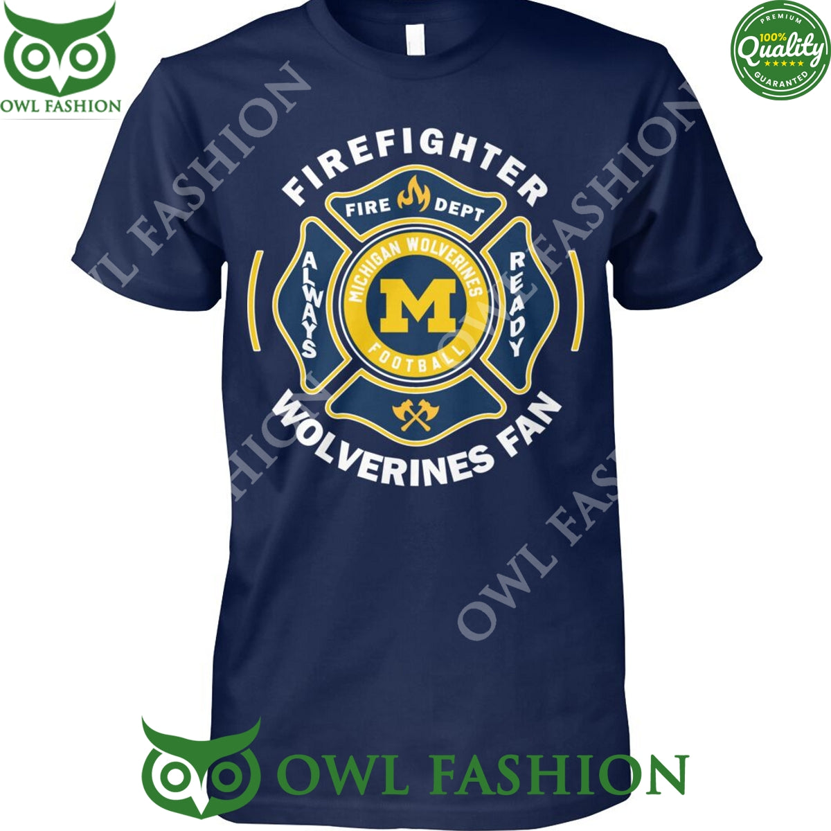 Michigan Wolverines firefighter celebrates courage - Adult & Kids T-Shirts, Sweatshirts & Hoodies apparel design preview 1