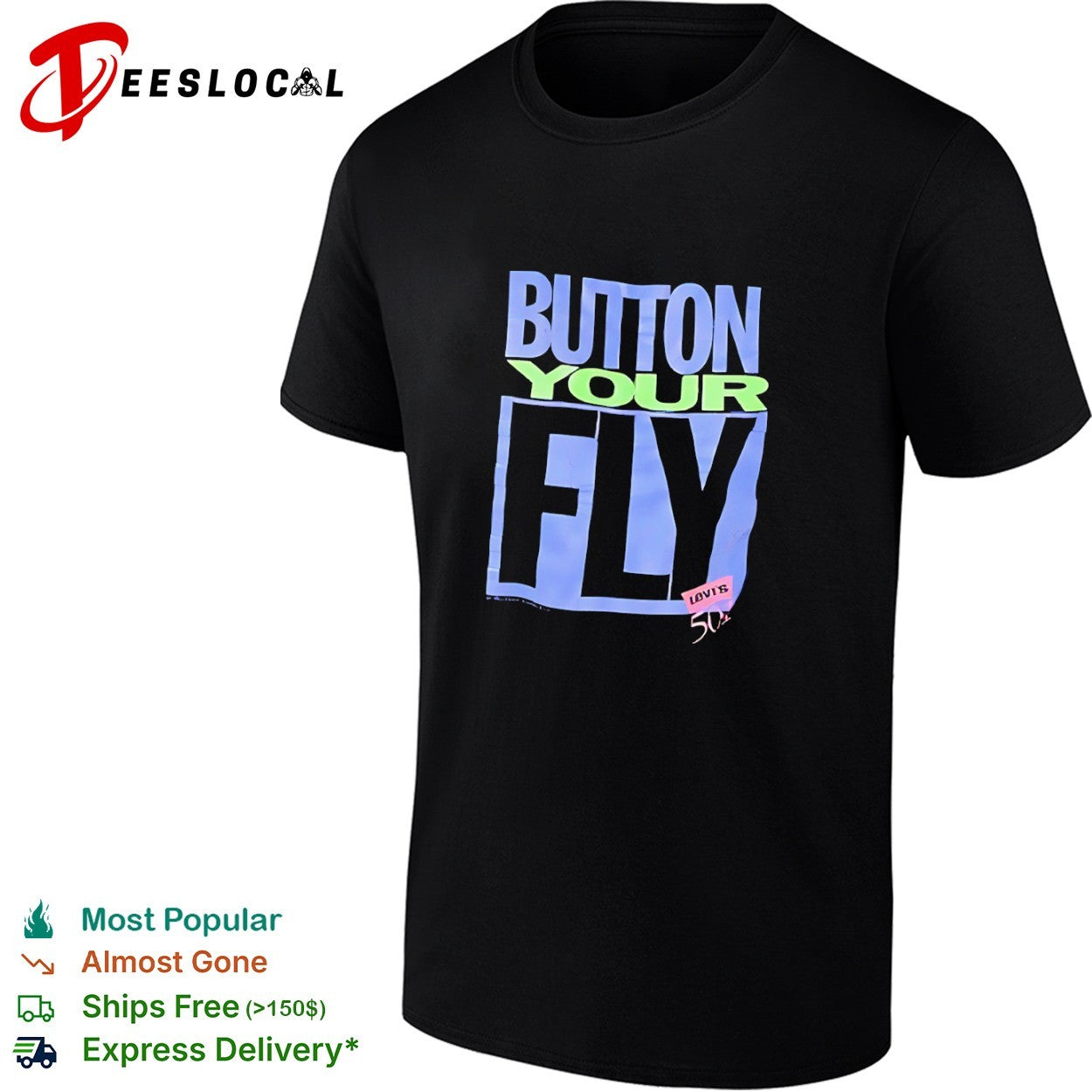 Vintage Levi's 501 Button Your Fly - Adult & Kids T-Shirts, Sweatshirts & Hoodies apparel design preview 1