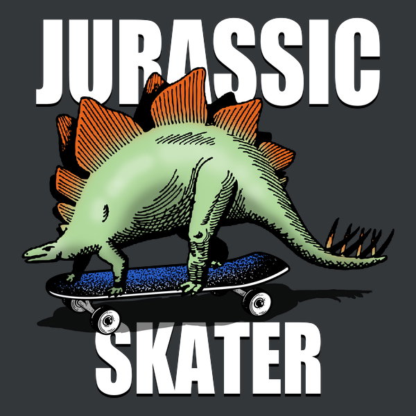 Vintage Skateboarding Stegosaurus Dinosaur - Adult & Kids T-Shirts, Sweatshirts & Hoodies apparel design preview 1