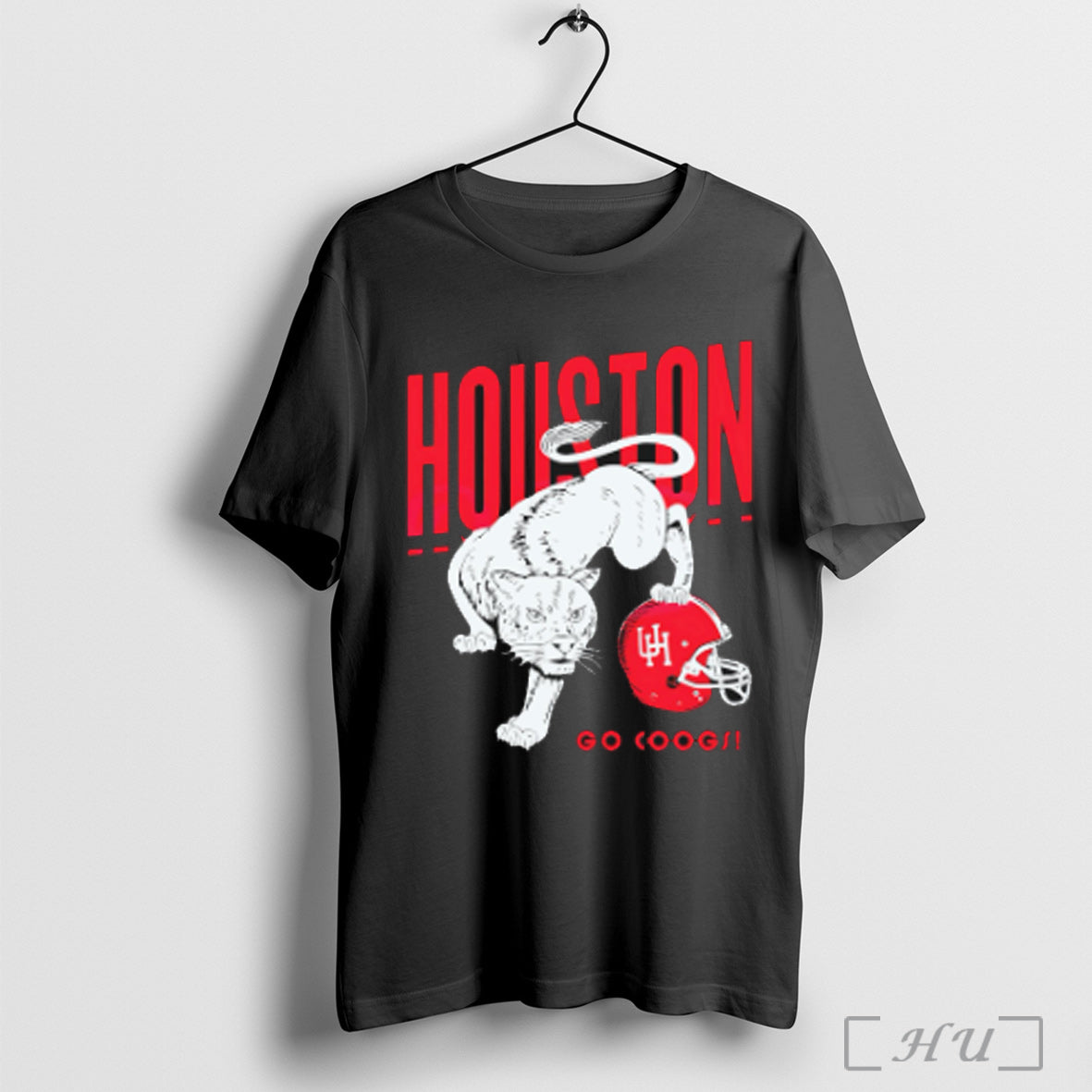 Vintage Throwback Houston Cougars Football Helmet Go - Adult & Kids T-Shirts, Sweatshirts & Hoodies apparel design preview 1