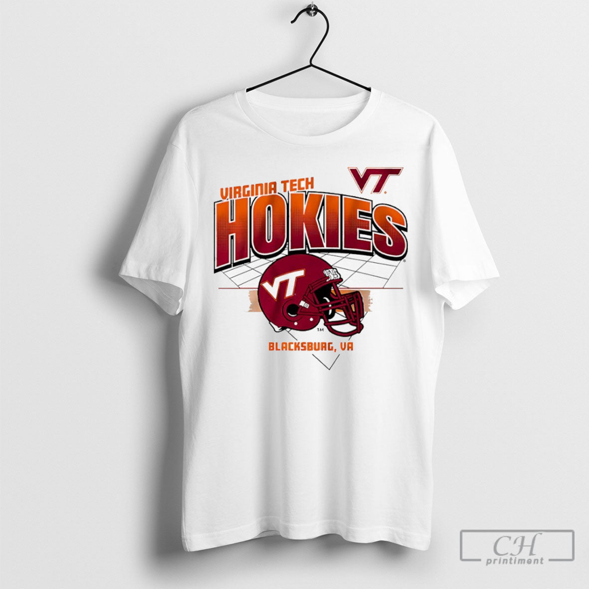 Virginia Tech Hokies Football Blacksburg Va Helmet - Adult & Kids T-Shirts, Sweatshirts & Hoodies apparel design preview 1