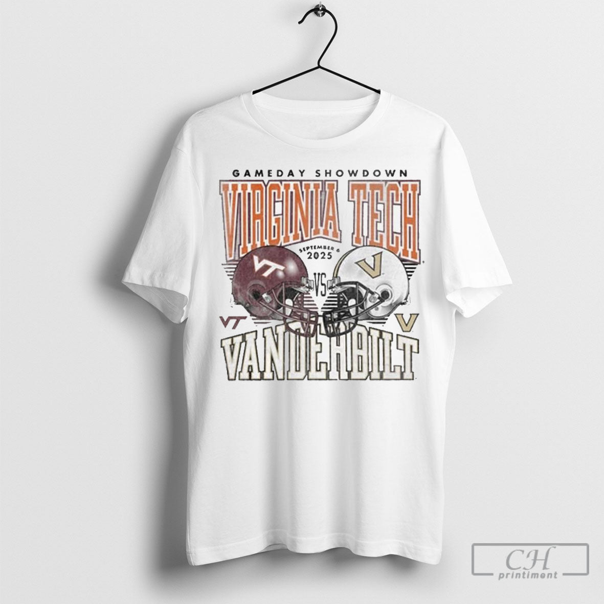 Virginia Tech Hokies Vs Vanderbilt Commodores 2025 - Adult & Kids T-Shirts, Sweatshirts & Hoodies apparel design preview 1