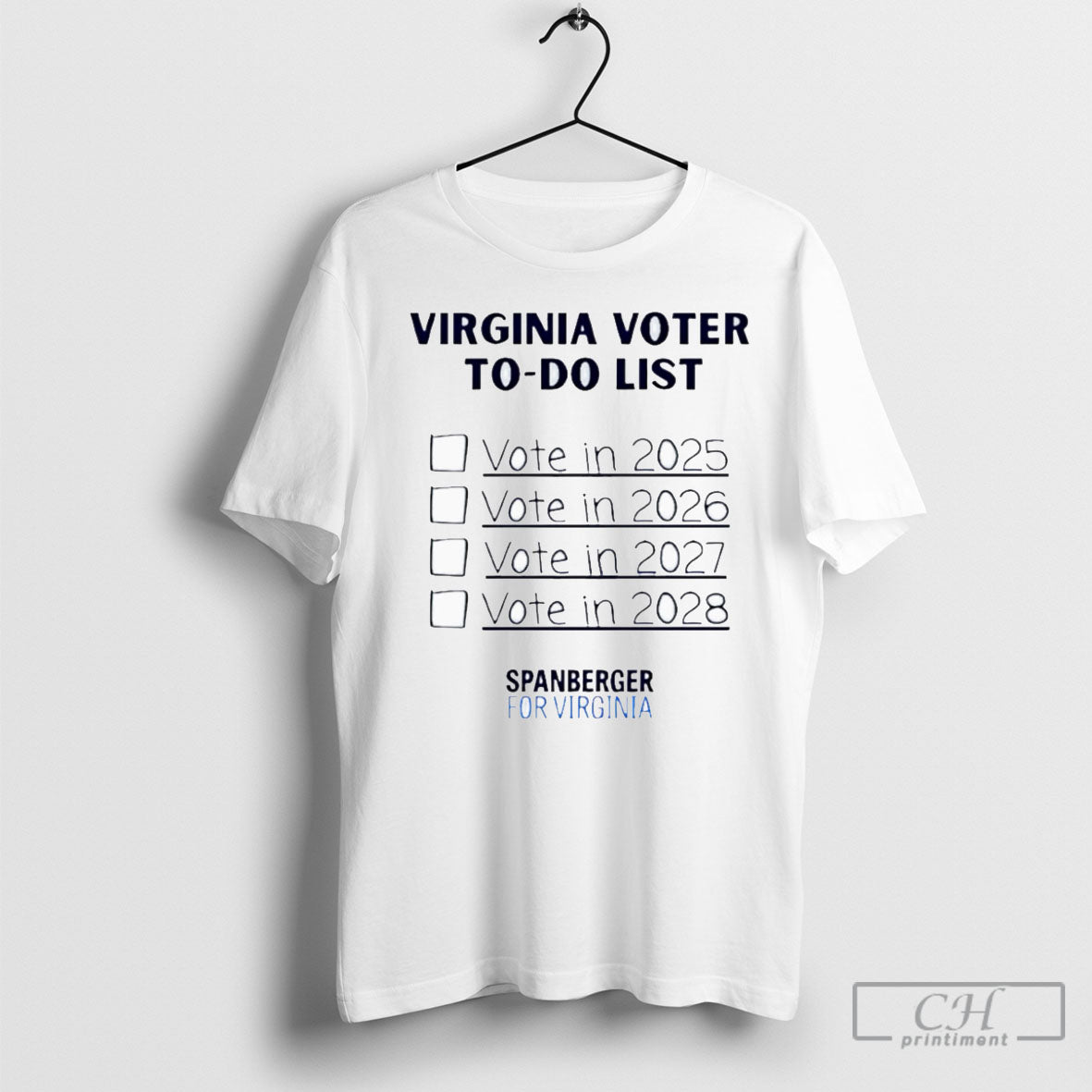 Virginia Voter To Do List Vote In 2025 Spanberger - Adult & Kids T-Shirts, Sweatshirts & Hoodies apparel design preview 1