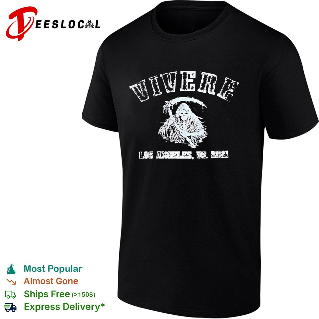 Vivere Los Angeles 2021 Grim Reaper scythe - Adult & Kids T-Shirts, Sweatshirts & Hoodies apparel design preview 1