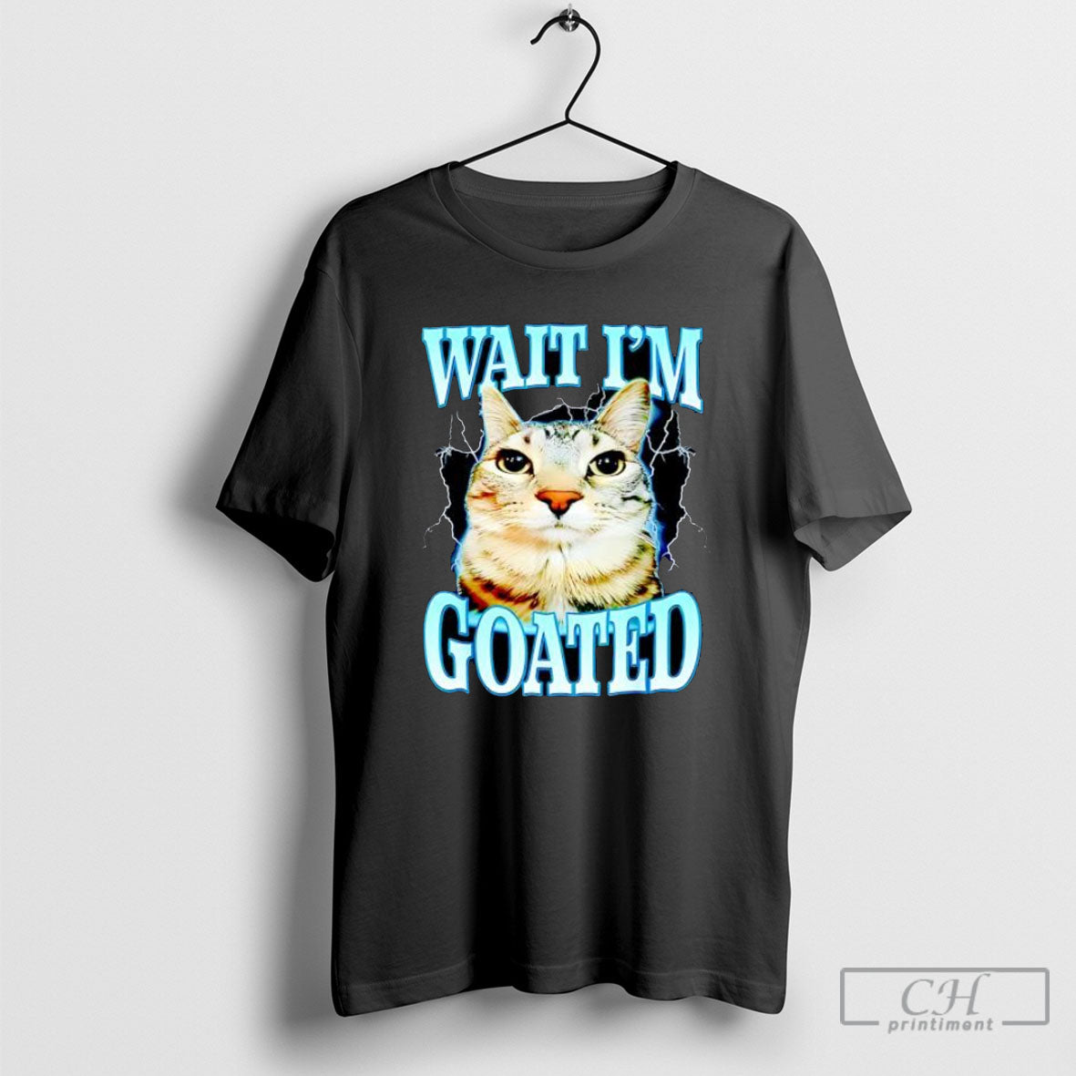 Wait Im Goated Cat Lightning - Adult & Kids T-Shirts, Sweatshirts & Hoodies apparel design preview 1