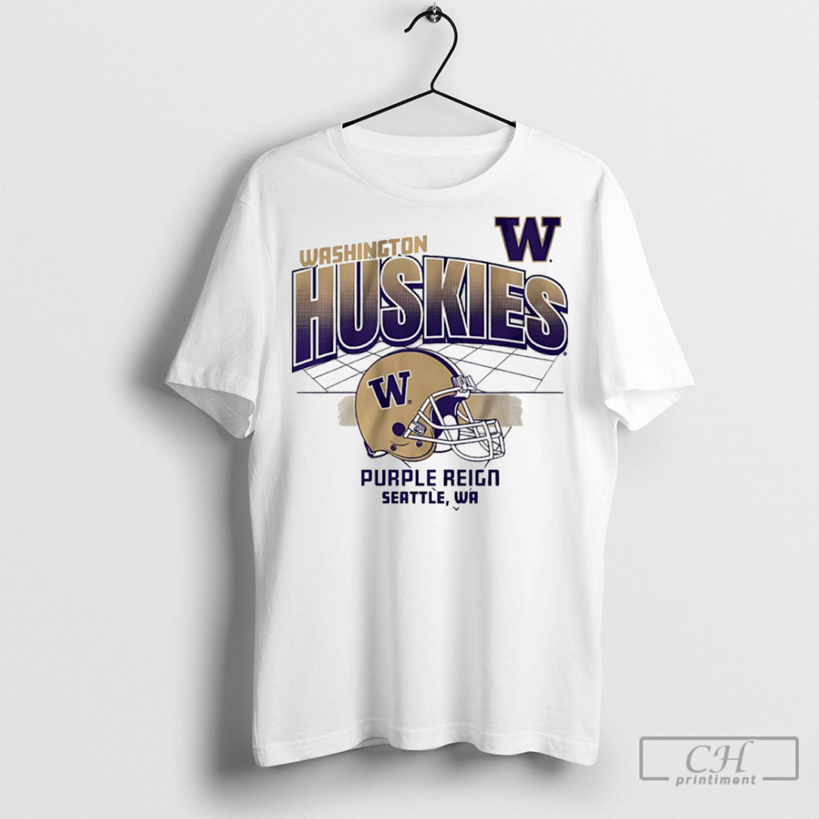 Washington Huskies Football Purple Reign Helmet Grid - Adult & Kids T-Shirts, Sweatshirts & Hoodies apparel design preview 1