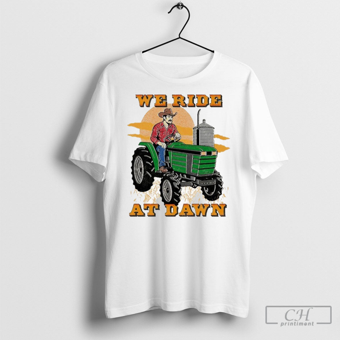 We Ride At Dawn Tractor - Adult & Kids T-Shirts, Sweatshirts & Hoodies apparel design preview 1