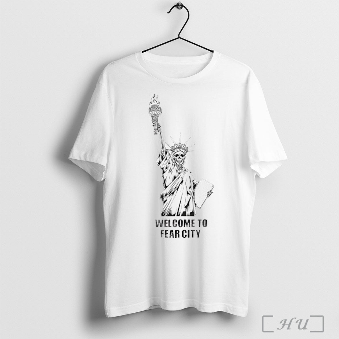Welcome To Fear City Statue Of Liberty Skeleton - Adult & Kids T-Shirts, Sweatshirts & Hoodies apparel design preview 1