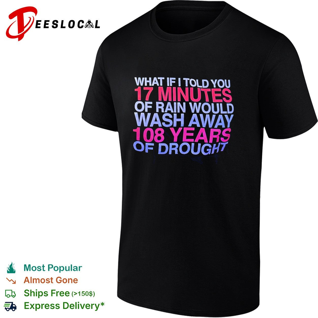 What If I Told You 17 Minutes of Rain Would Wash Away - Adult & Kids T-Shirts, Sweatshirts & Hoodies apparel design preview 1