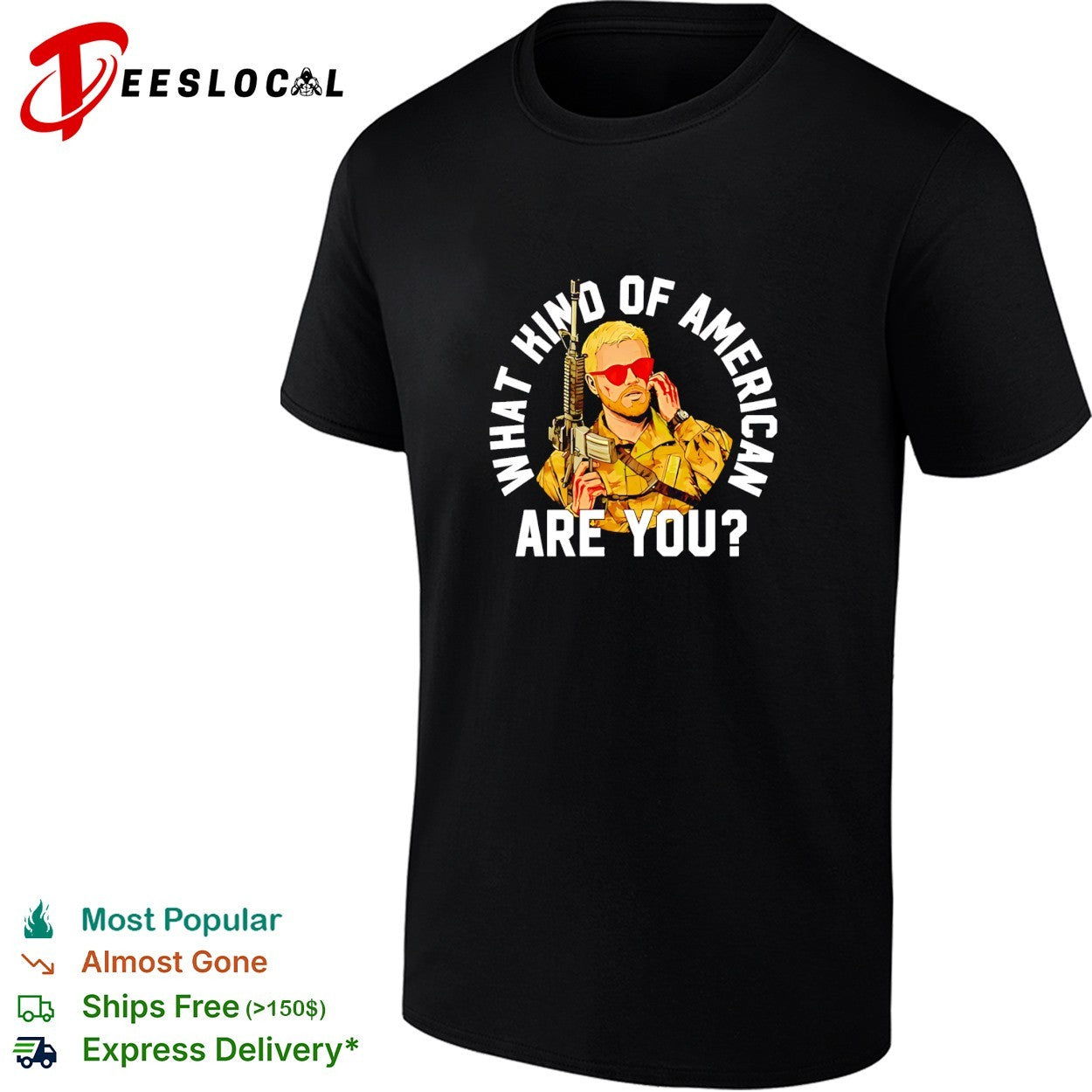 What kind of American are you soldier rifle - Adult & Kids T-Shirts, Sweatshirts & Hoodies apparel design preview 1
