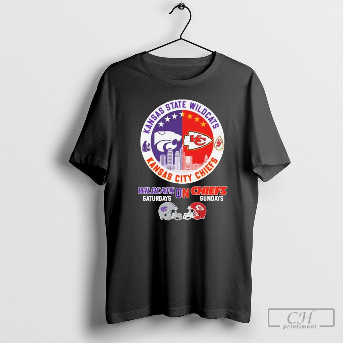 Wildcats Saturdays On Chiefs Sundays City Vintage - Adult & Kids T-Shirts, Sweatshirts & Hoodies apparel design preview 1