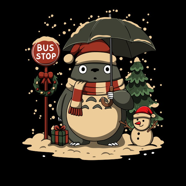 Winter Bus Stop - Adult & Kids T-Shirts, Sweatshirts & Hoodies apparel design preview 1