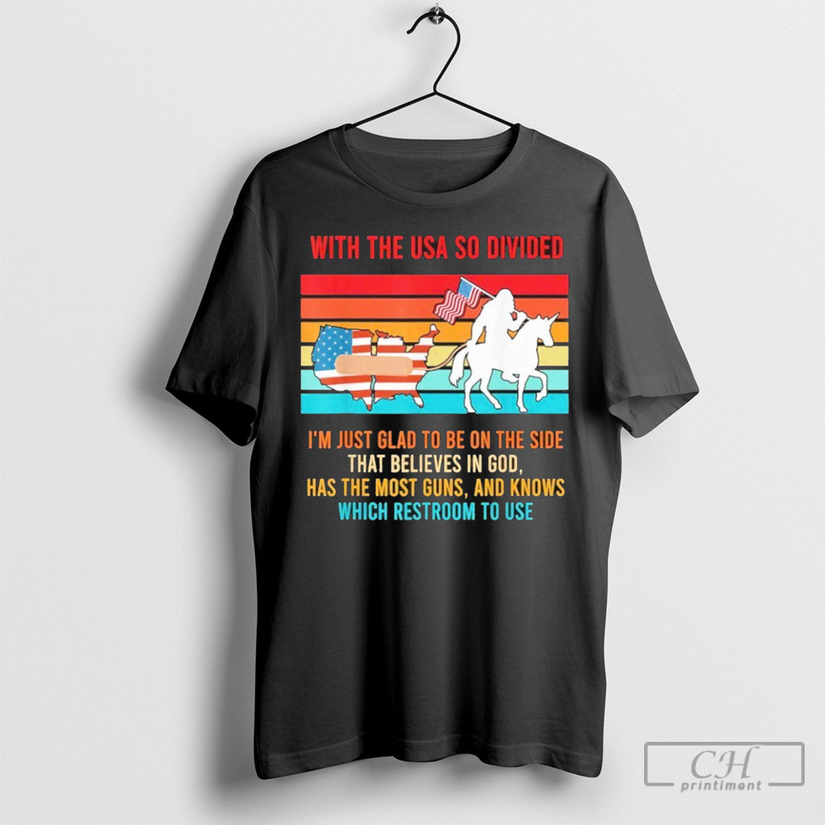With The Us So Divided American Im Just Glad To Be On - Adult & Kids T-Shirts, Sweatshirts & Hoodies apparel design preview 1