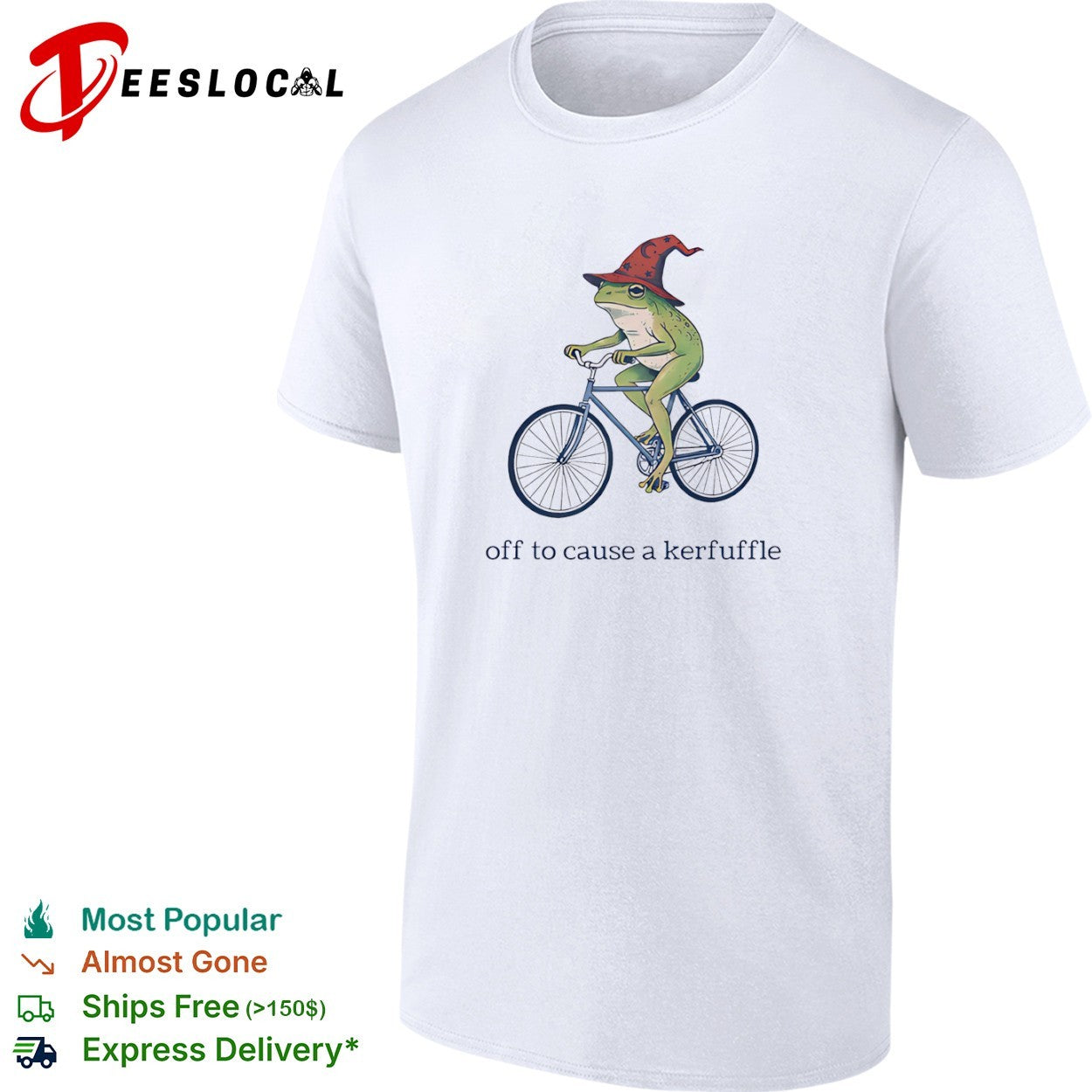 Wizard Frog off to cause a kerfuffle bike - Adult & Kids T-Shirts, Sweatshirts & Hoodies apparel design preview 1