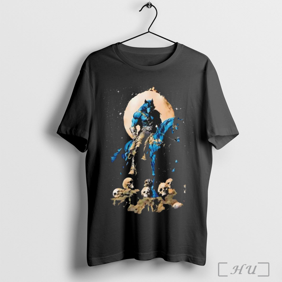 Wolf On Horse Skull - Adult & Kids T-Shirts, Sweatshirts & Hoodies apparel design preview 1