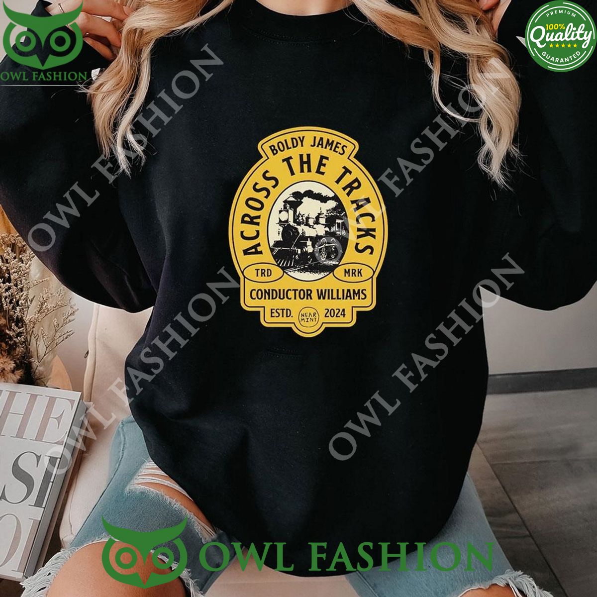 Boldy James Across The Tracks Conductor Williams Estd - Adult & Kids T-Shirts, Sweatshirts & Hoodies apparel design preview 1