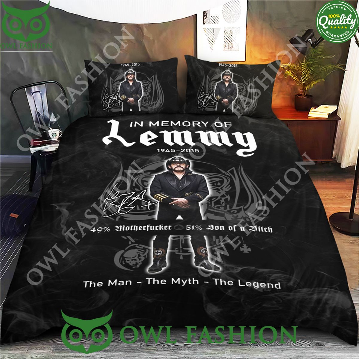 The Legend Motörhead Band x Lemmy Kilmister Bedding - Adult & Kids T-Shirts, Sweatshirts & Hoodies apparel design preview 1