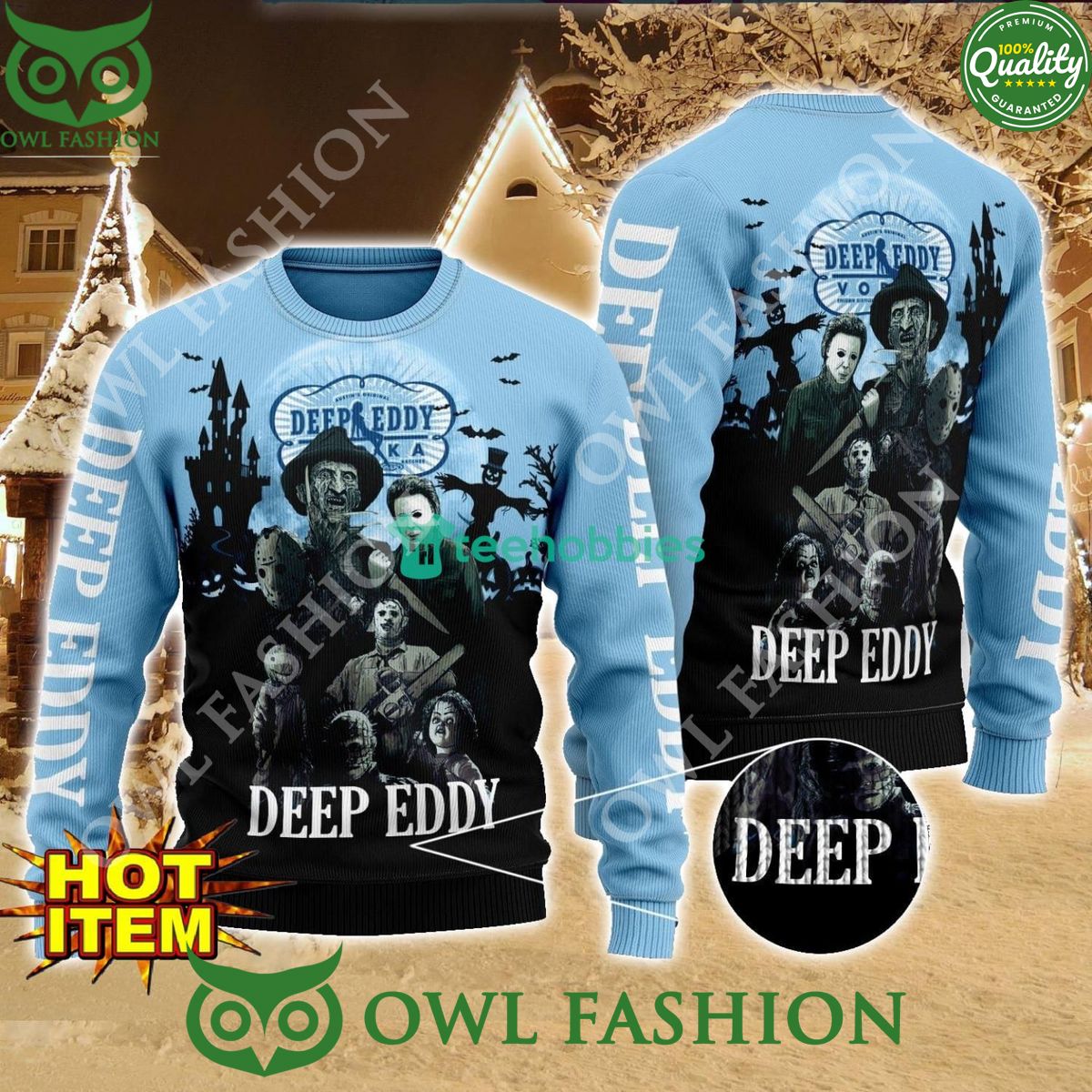 Deep Eddy Vodka Horror Halloween Night 2024 Design - Adult & Kids T-Shirts, Sweatshirts & Hoodies apparel design preview 1