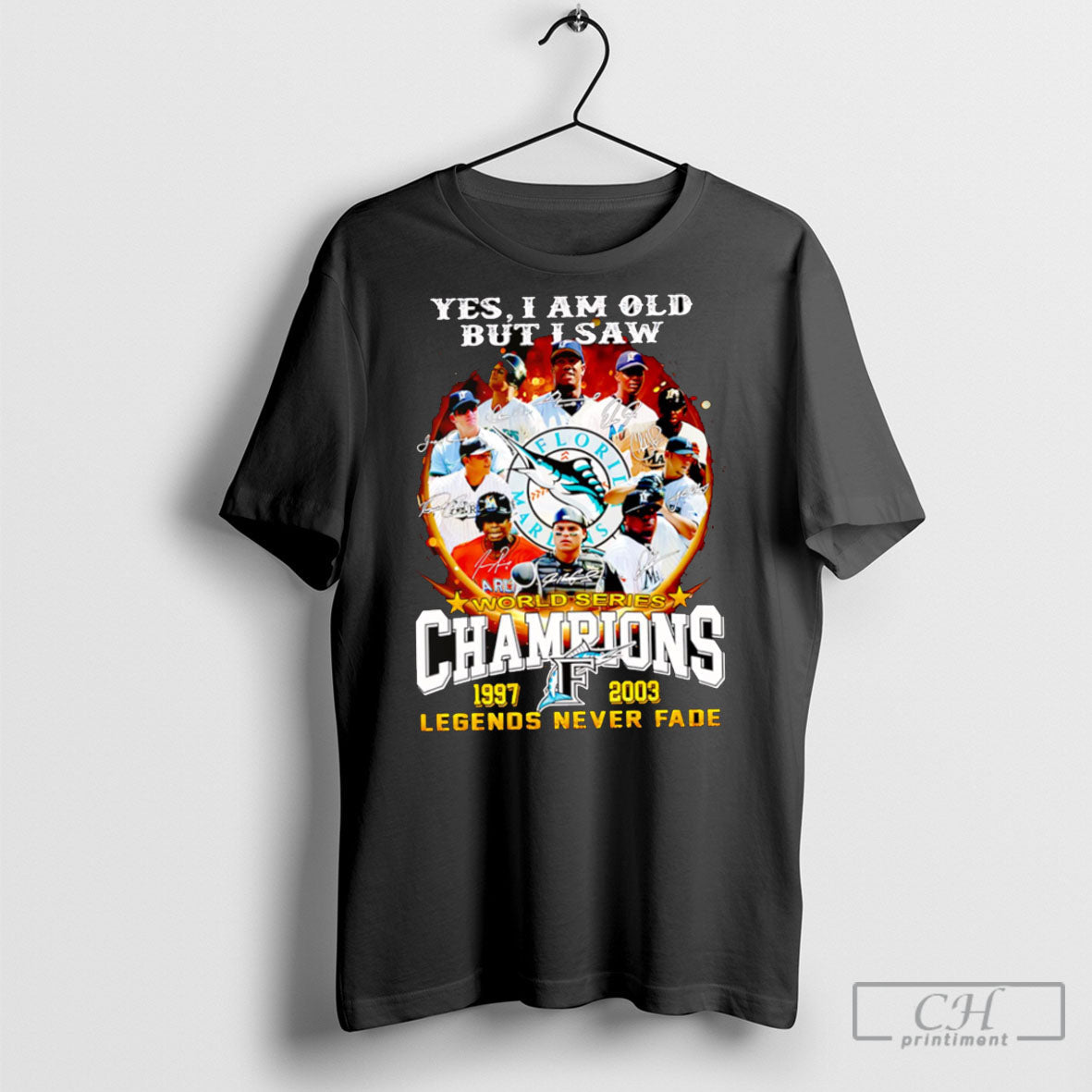 Yes I Am Old But Saw World Series Champions 1997 2003 - Adult & Kids T-Shirts, Sweatshirts & Hoodies apparel design preview 1