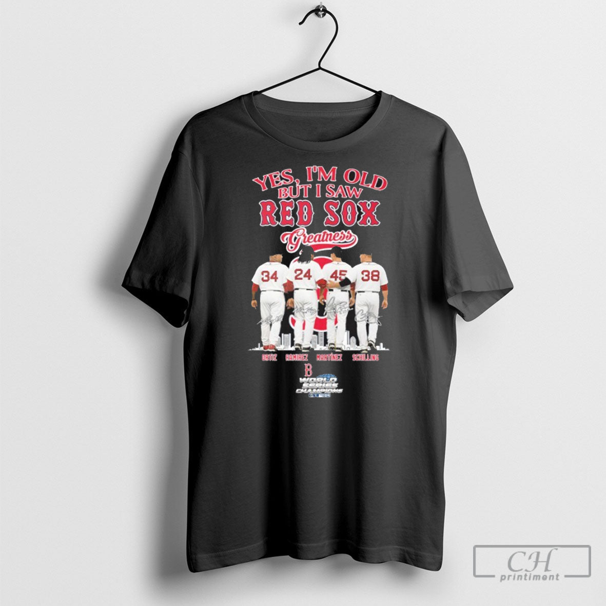 Yes Im Old But I Saw Boston Red Sox David Ortiz Manny - Adult & Kids T-Shirts, Sweatshirts & Hoodies apparel design preview 1