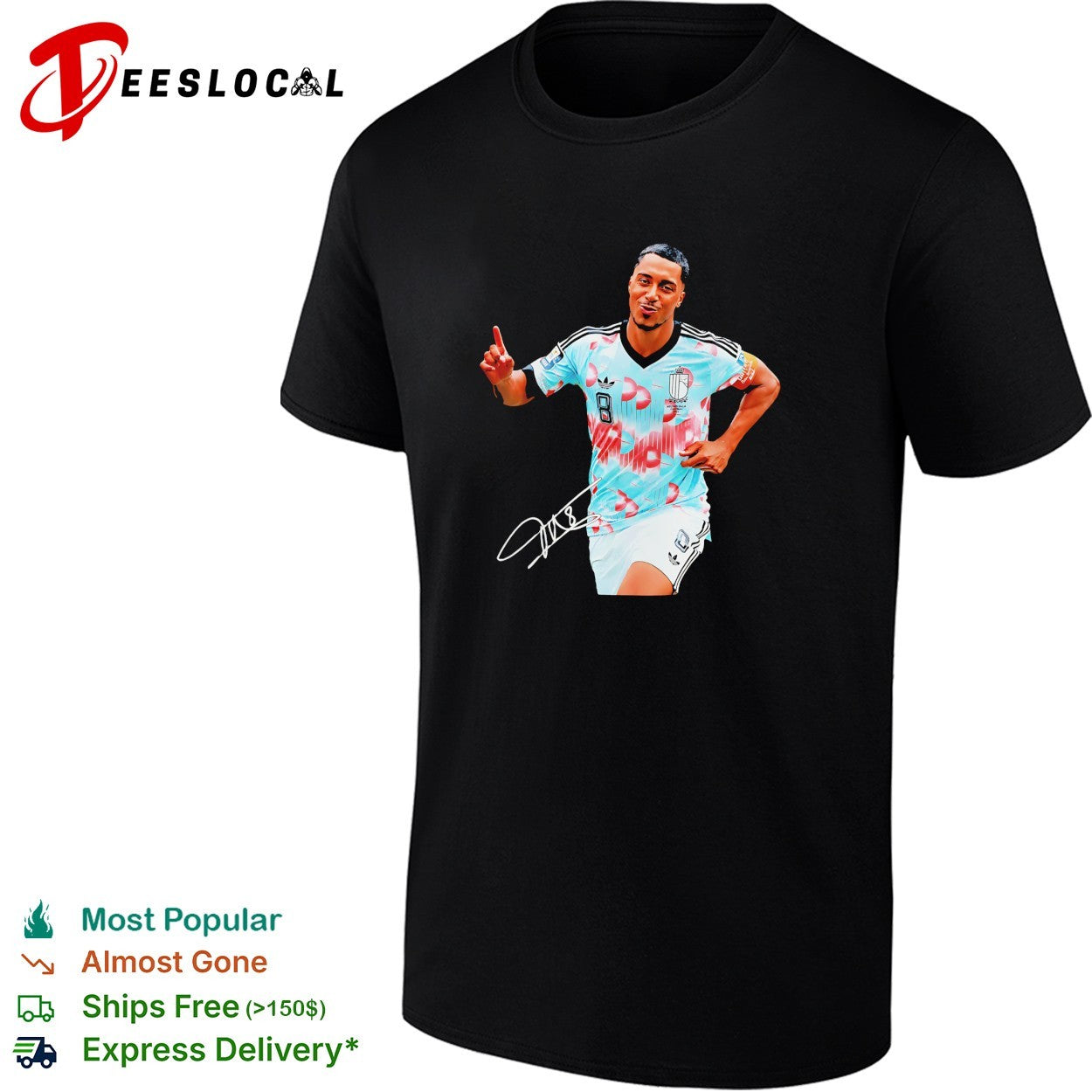 Youri Tielemans Belgium national football running - Adult & Kids T-Shirts, Sweatshirts & Hoodies apparel design preview 1