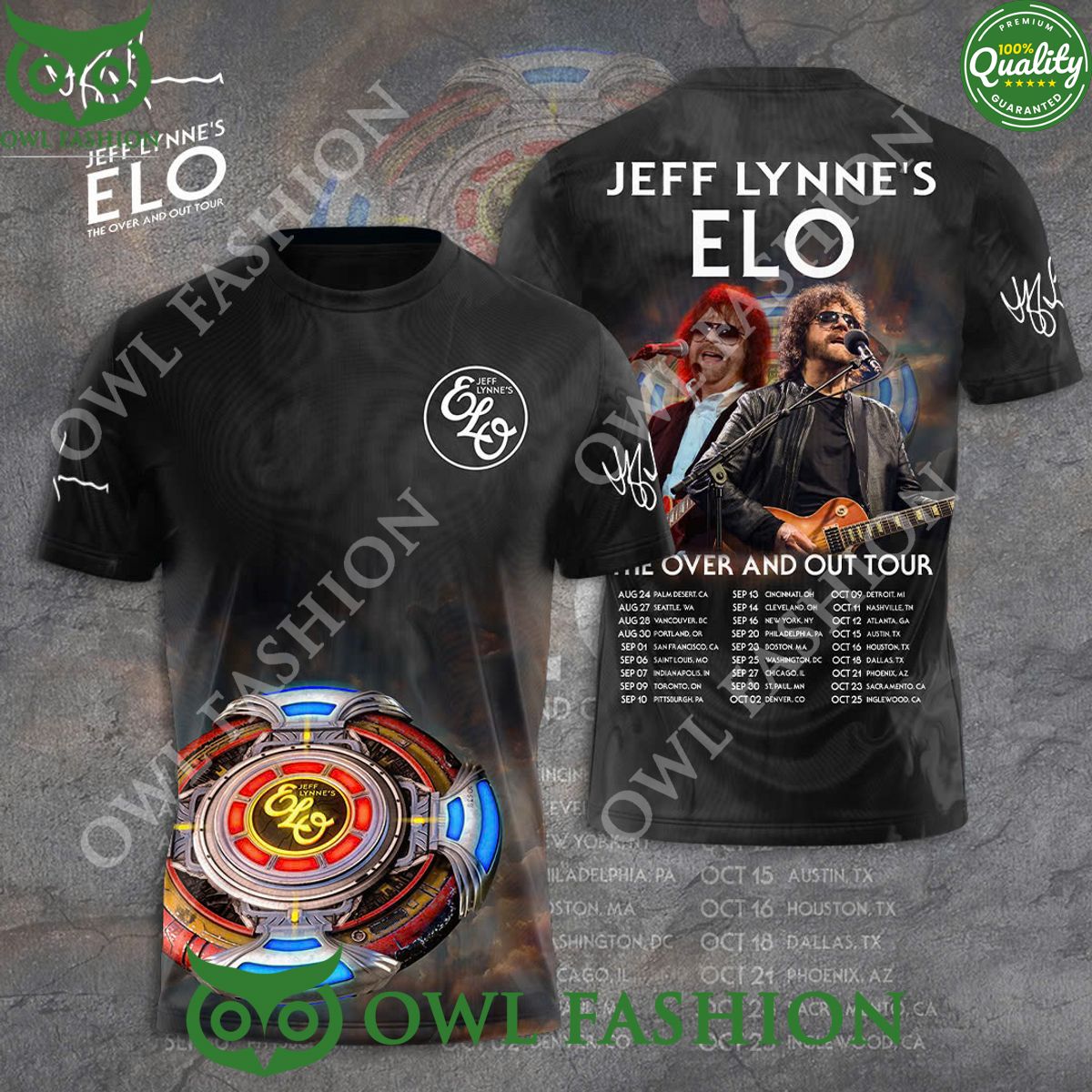 Jeff Lynne ELO The Over and Our Tour 3D - Adult & Kids T-Shirts, Sweatshirts & Hoodies apparel design preview 1
