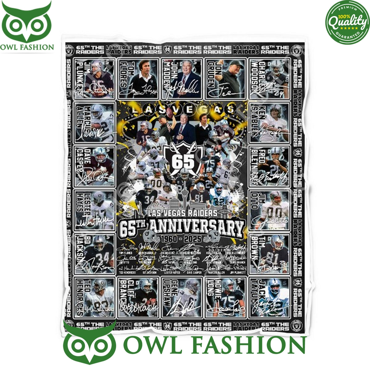 Oakland Raiders 65th Anniversary 1960 2025 Fleece - Adult & Kids T-Shirts, Sweatshirts & Hoodies apparel design preview 1