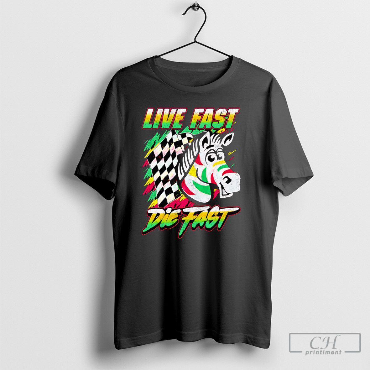 Zebra Live Fast Die - Adult & Kids T-Shirts, Sweatshirts & Hoodies apparel design preview 1
