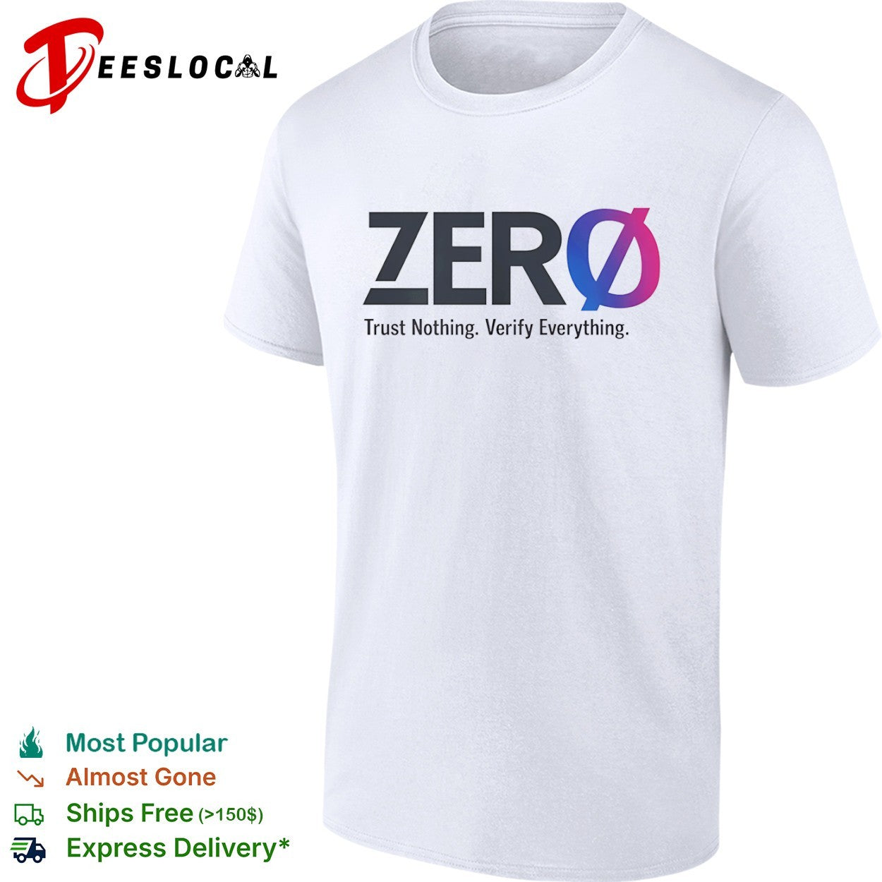 Zero Trust Nothing Verify Everything Cybersecurity - Adult & Kids T-Shirts, Sweatshirts & Hoodies apparel design preview 1