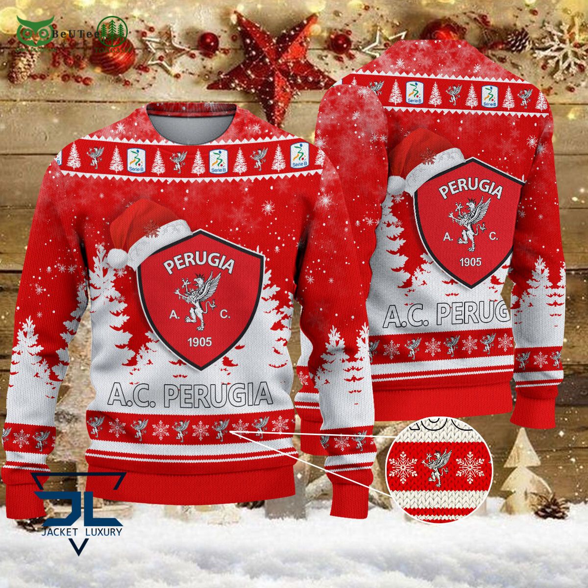 A.C. Perugia Lega Serie A Champion Ugly Sweater - Adult & Kids T-Shirts, Sweatshirts & Hoodies apparel design preview 1