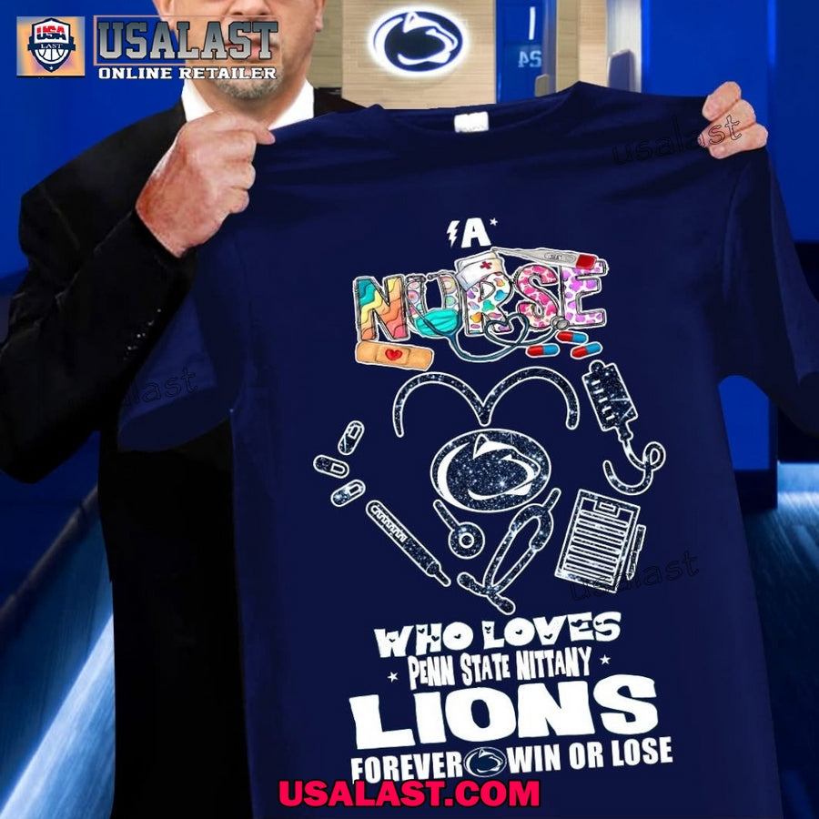 A Nurse Who Loves Penn State Nittany Lions - Adult & Kids T-Shirts, Sweatshirts & Hoodies apparel design preview 1