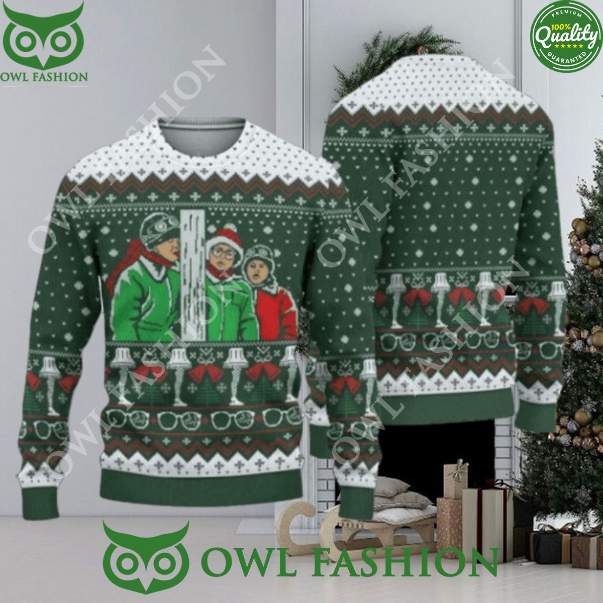 A Xmas Story Triple Dog Movie Ugly Christmas Sweater - Adult & Kids T-Shirts, Sweatshirts & Hoodies apparel design preview 1