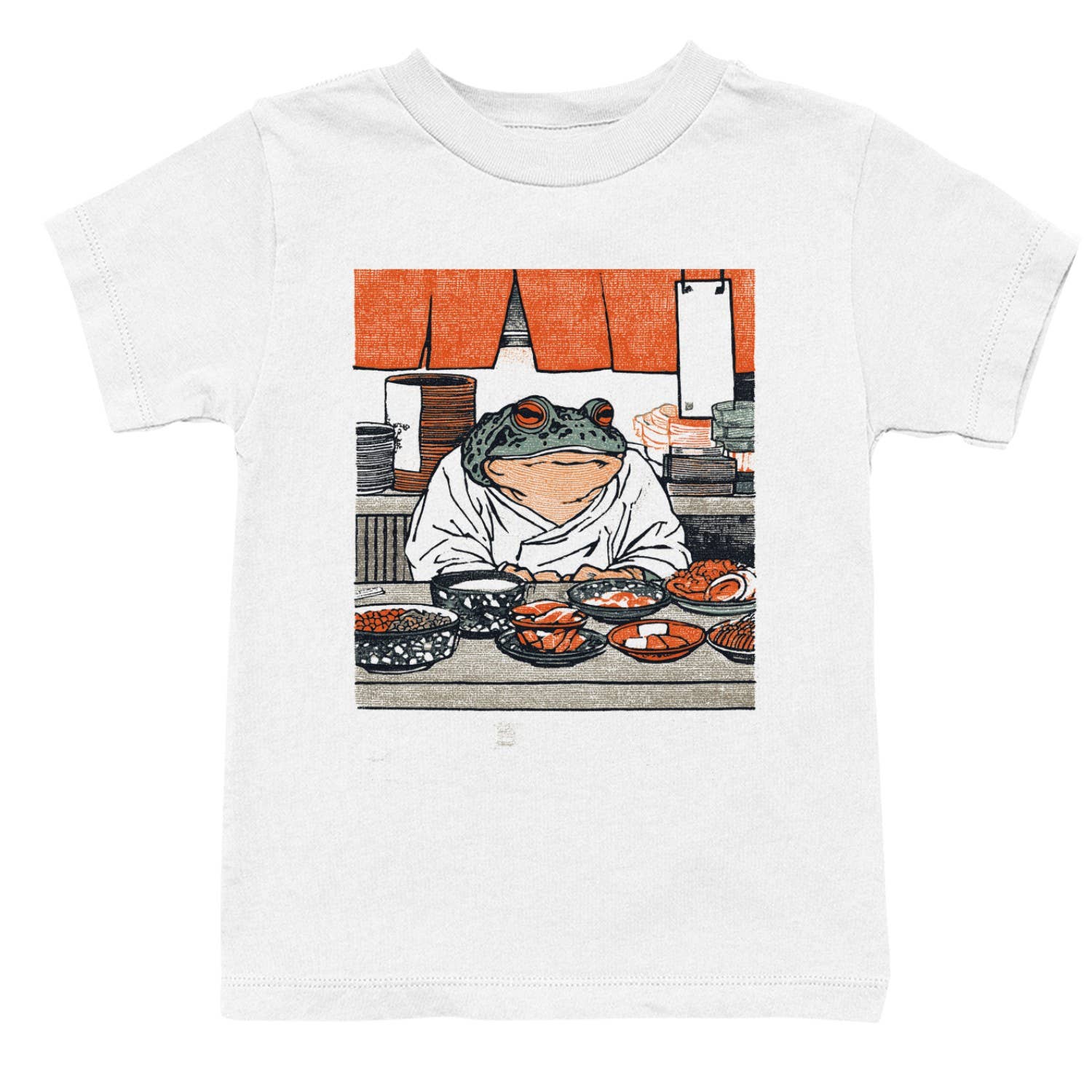 Frog Diner Feast Japanese Vintage Art Youth's - Adult & Kids T-Shirts, Sweatshirts & Hoodies apparel design preview 1