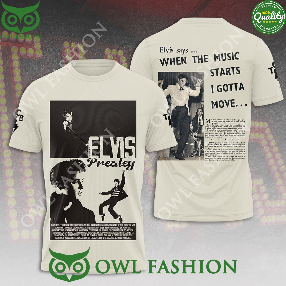 Elvis Presley When The Music Starts I Gotta Move 3D - Adult & Kids T-Shirts, Sweatshirts & Hoodies apparel design preview 1