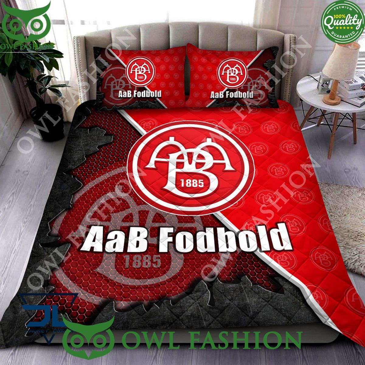 AaB Fodbold Superliga Quilt Broken Bedding Set - Adult & Kids T-Shirts, Sweatshirts & Hoodies apparel design preview 1