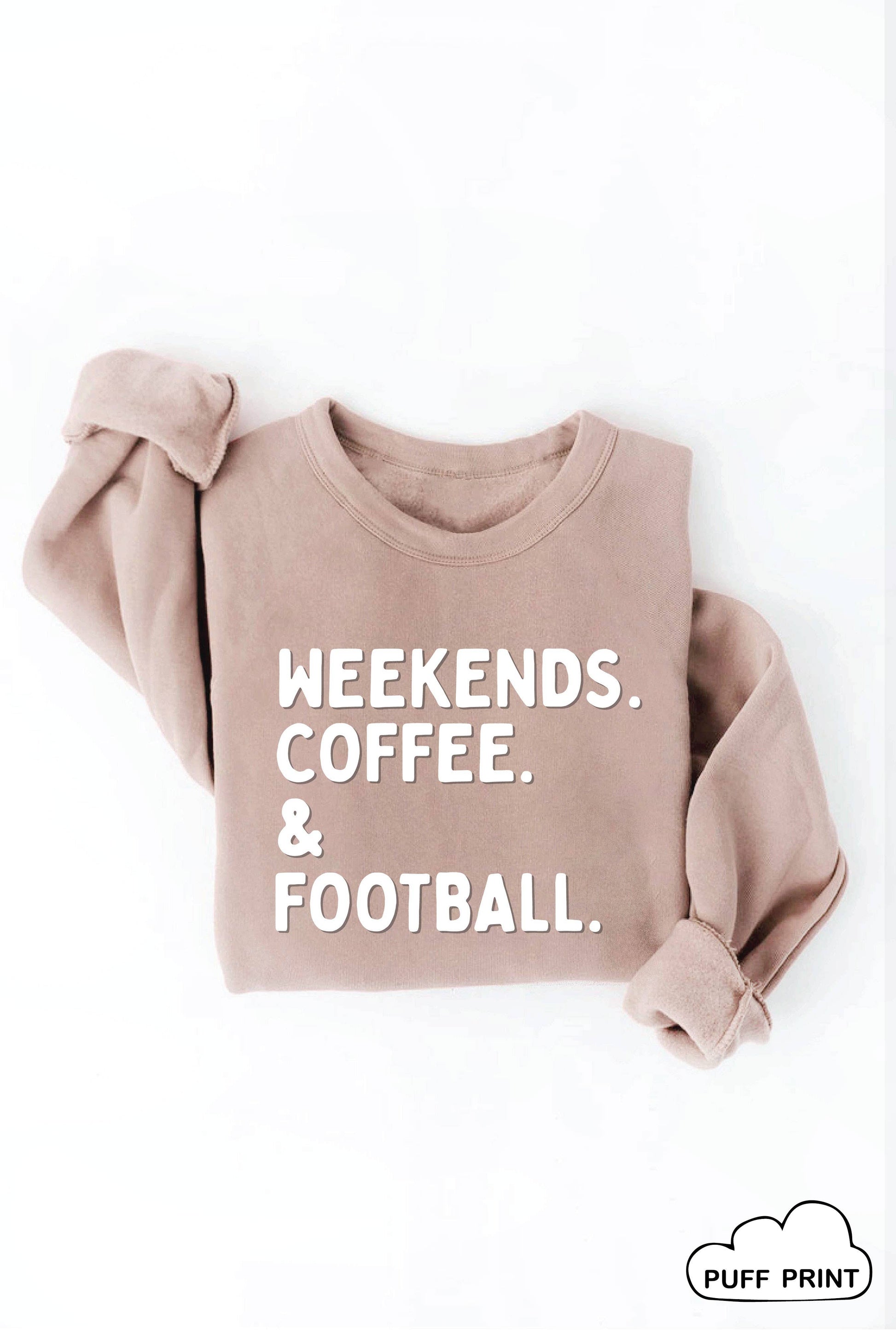 Weekends Coffee Football Puff Graphic - Adult & Kids T-Shirts, Sweatshirts & Hoodies apparel design preview 1