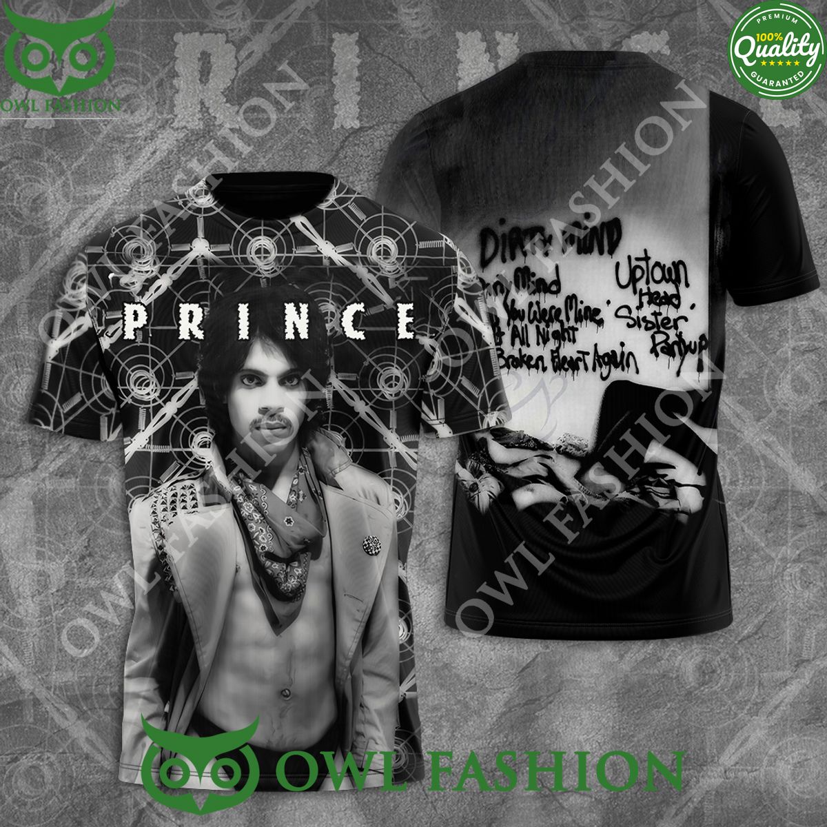 Prince Dirty Mind Studio Album 3D - Adult & Kids T-Shirts, Sweatshirts & Hoodies apparel design preview 1