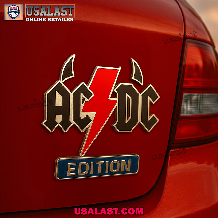 AC/DC Edition Car Emblem Custom 3D Badge - Adult & Kids T-Shirts, Sweatshirts & Hoodies apparel design preview 1