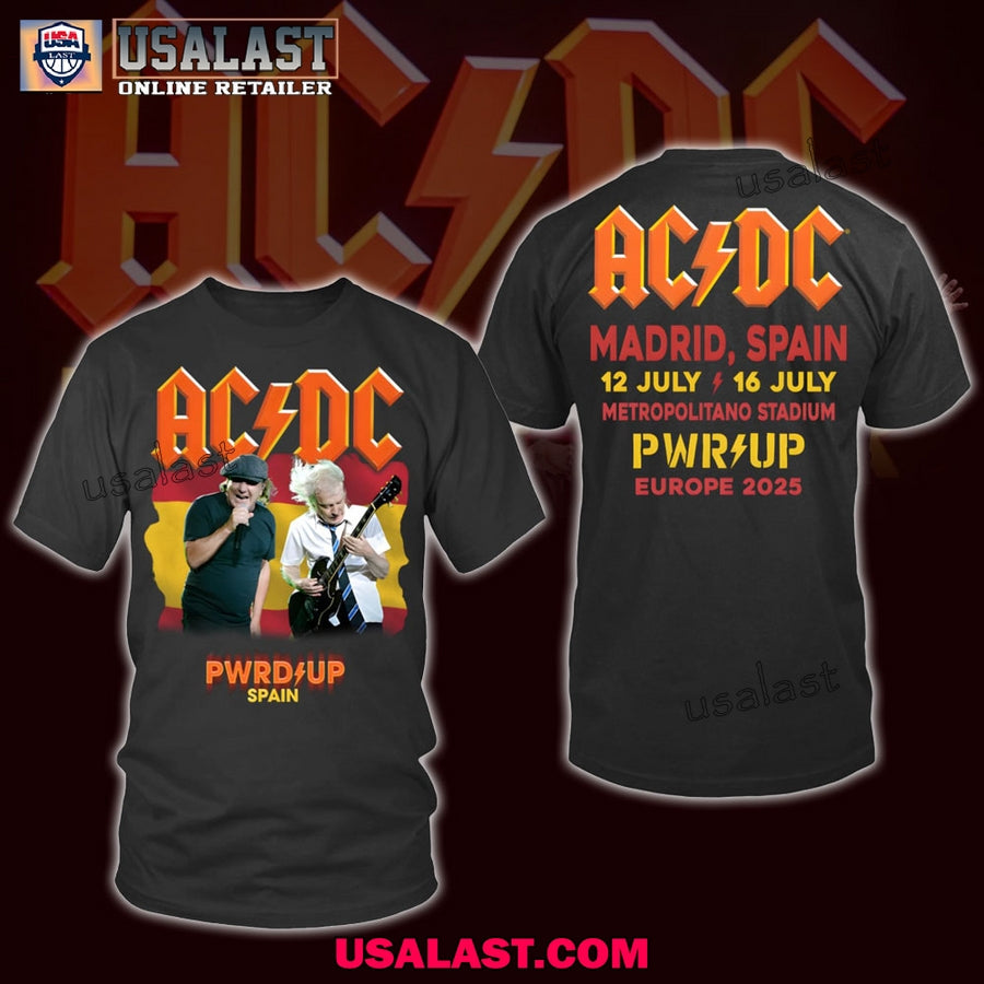 AC/DC Pwr Up Madrid Spain 2025 - Adult & Kids T-Shirts, Sweatshirts & Hoodies apparel design preview 1