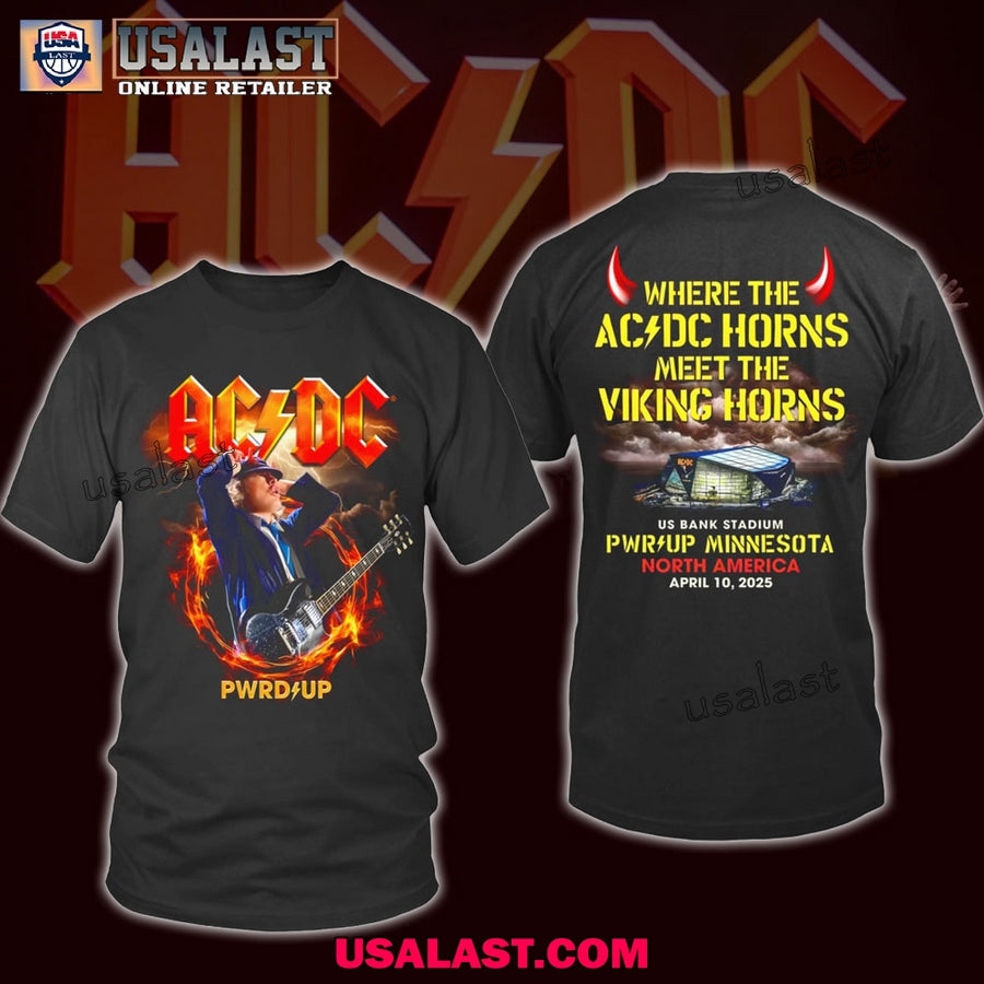 AC/DC Pwr Up Minnesota North America 2025 - Adult & Kids T-Shirts, Sweatshirts & Hoodies apparel design preview 1