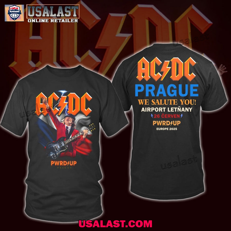 AC/DC Pwr Up Prague, Czech Republic 2025 - Adult & Kids T-Shirts, Sweatshirts & Hoodies apparel design preview 1