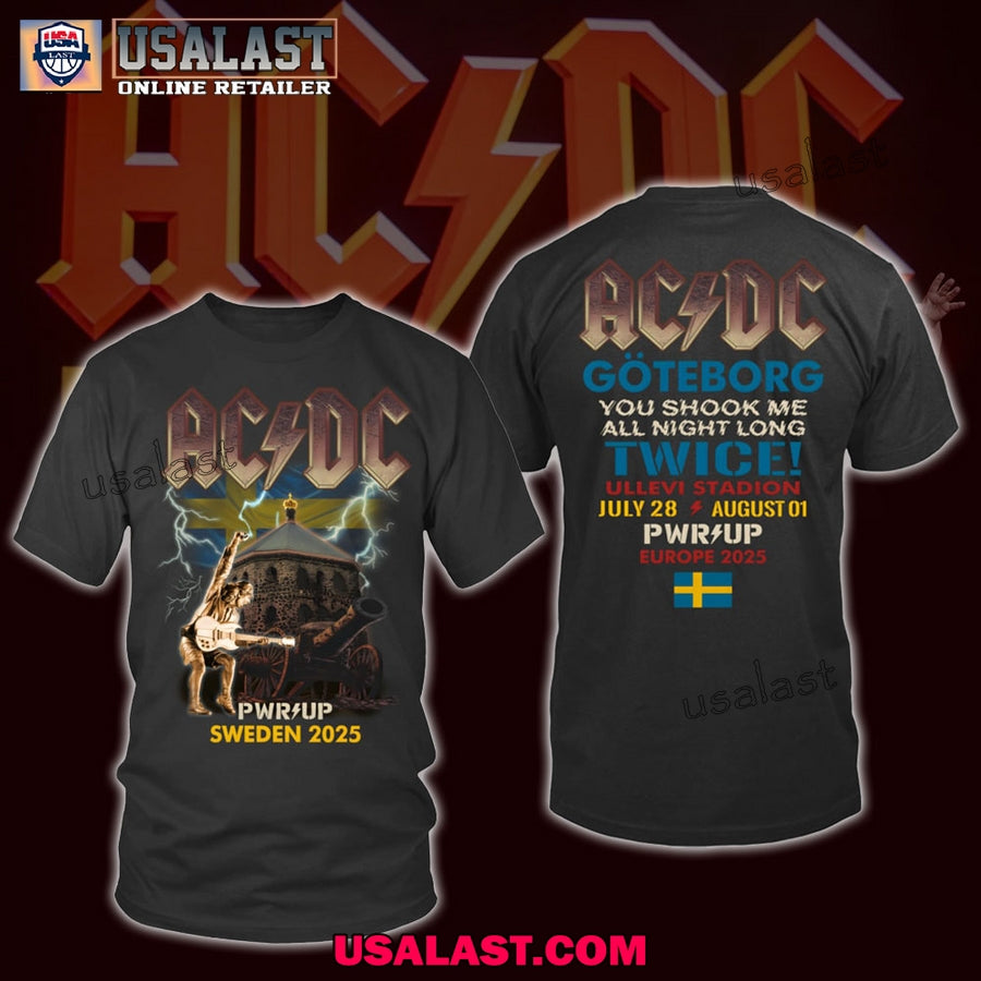 AC/DC Pwr Up Sweden 2025 - Adult & Kids T-Shirts, Sweatshirts & Hoodies apparel design preview 1