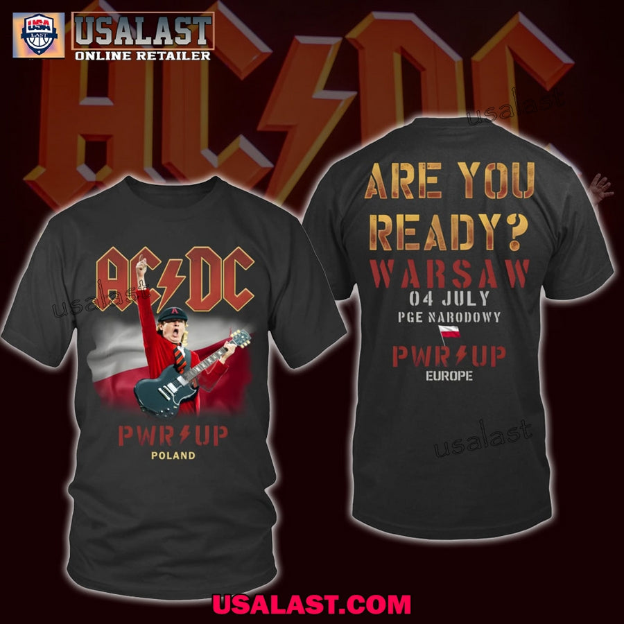 AC/DC Pwr Up Warsaw, Poland 2025 - Adult & Kids T-Shirts, Sweatshirts & Hoodies apparel design preview 1