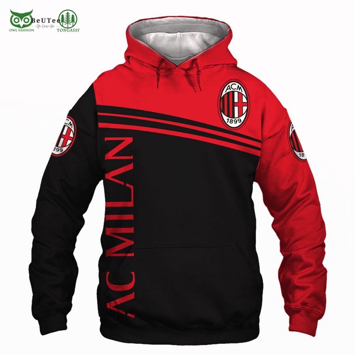 AC Milan Lega Serie A 3D Printed Sweater - Adult & Kids T-Shirts, Sweatshirts & Hoodies apparel design preview 1