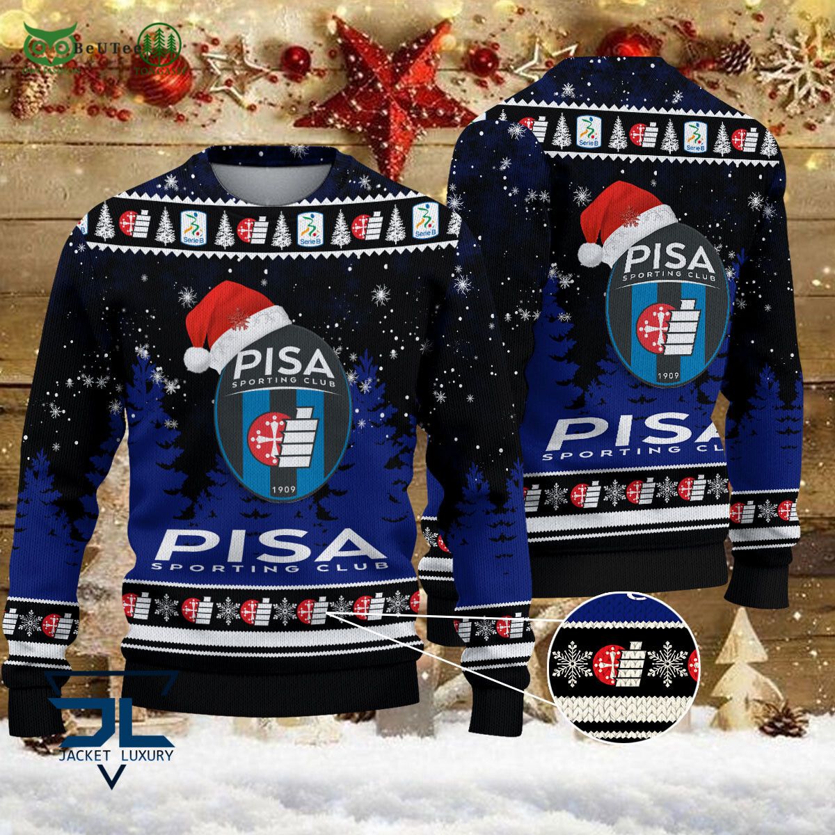 AC Pisa 1909 Lega Serie A Champion Ugly Sweater - Adult & Kids T-Shirts, Sweatshirts & Hoodies apparel design preview 1